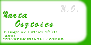 marta osztoics business card